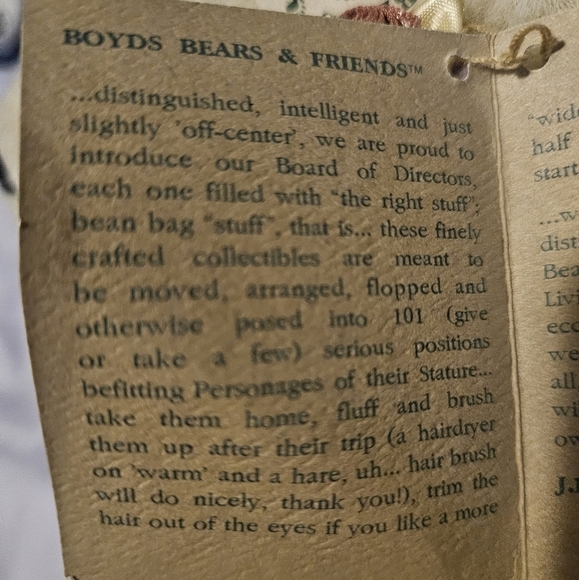 Vintage The Boyds Bears Collection LTD "Grace Teddy Bear" #1364  11" New - Picture 7 of 9